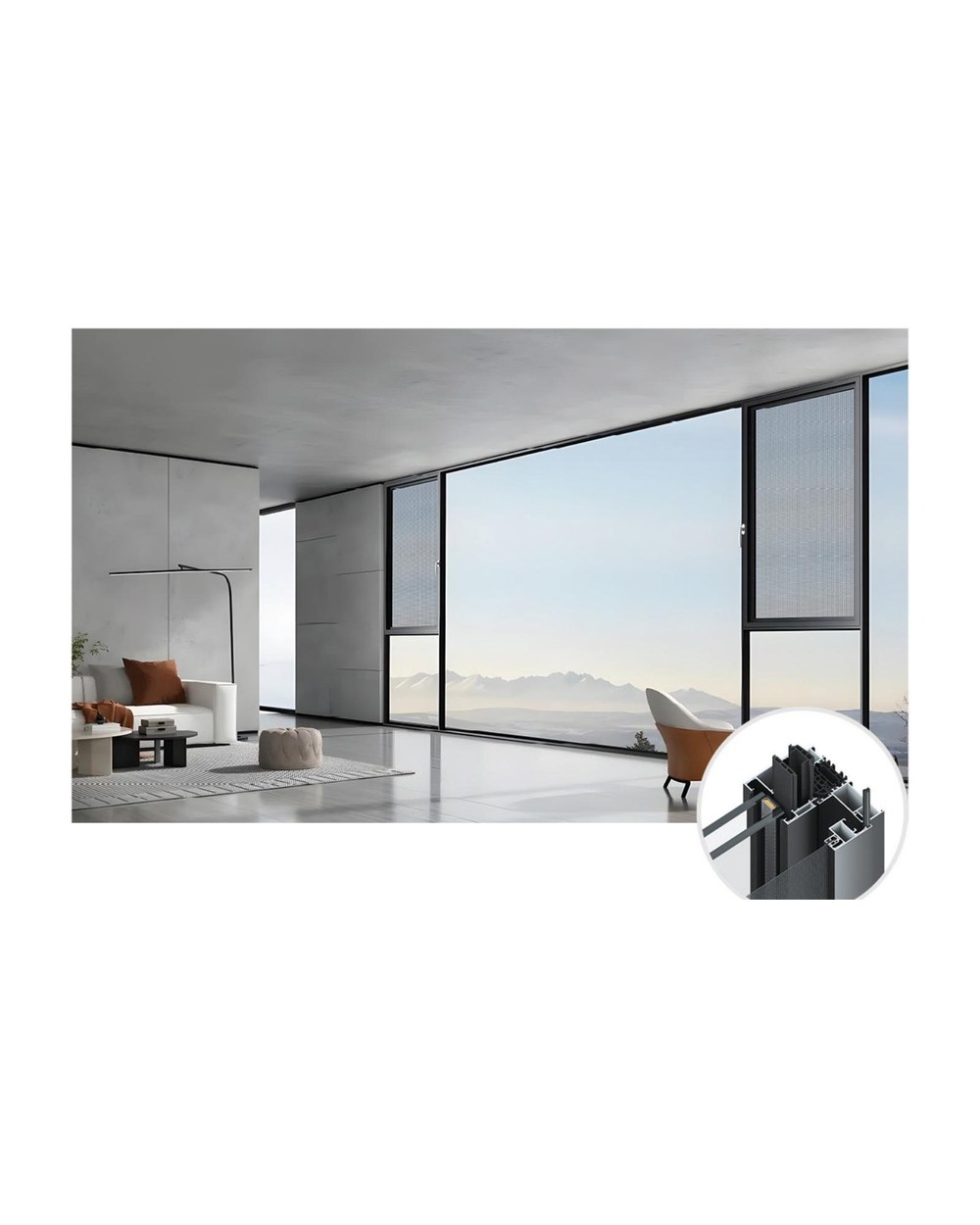 127 Series Thermally Broken Outward Opening Window with Screen