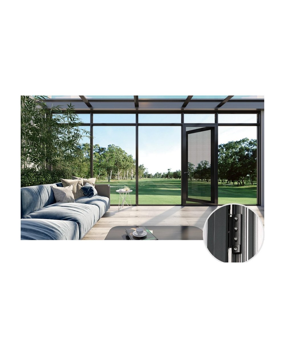 109 Series Thermally Broken Outward Opening Door with Screen