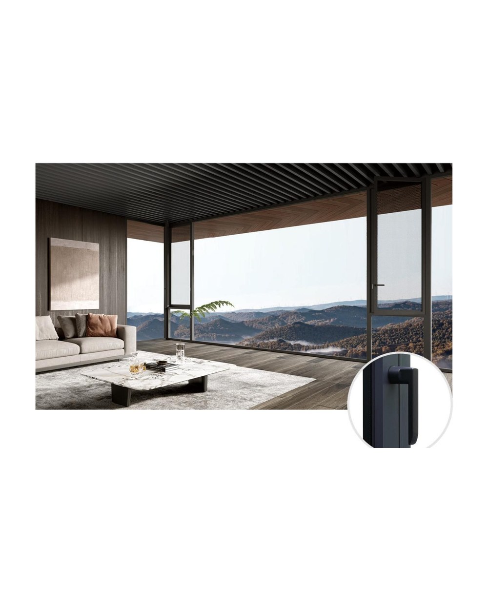 88 Series Thermally Broken Double Inward Opening Window with Integrated Screen