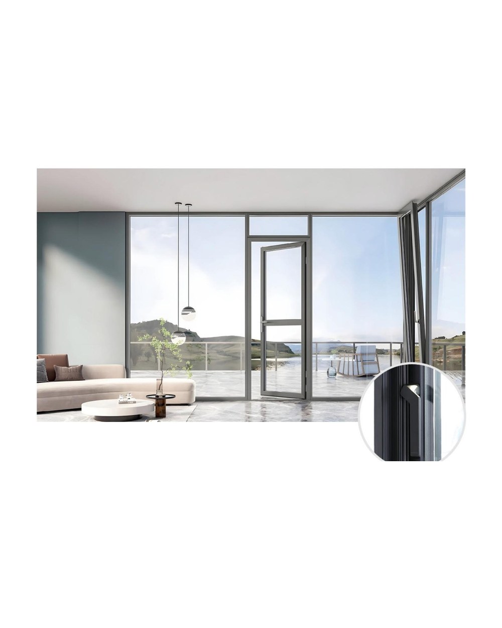110 Series Thermally Broken Outward Opening Door with Screen