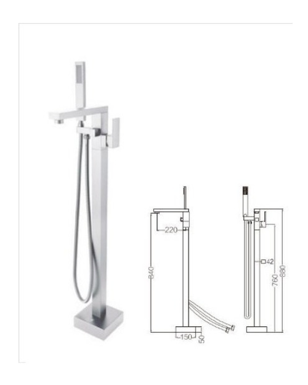 Bath Shower Floor Standing Mixer LD-422